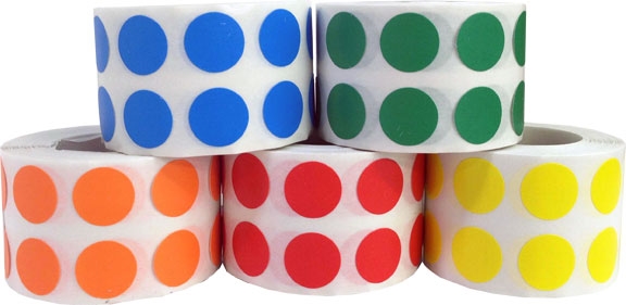 Primary Colored Dot Stickers 1/2" Round Primary Colored Dot Stickers 1/2" Round