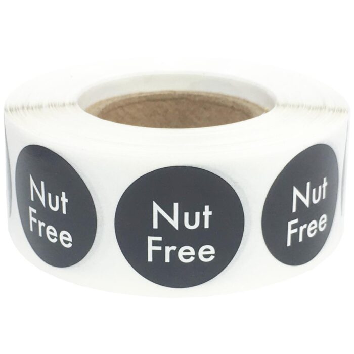 Small Nut Free Color Coded Allergy Warning Labels Small Nut Free Color Coded Allergy Warning Labels