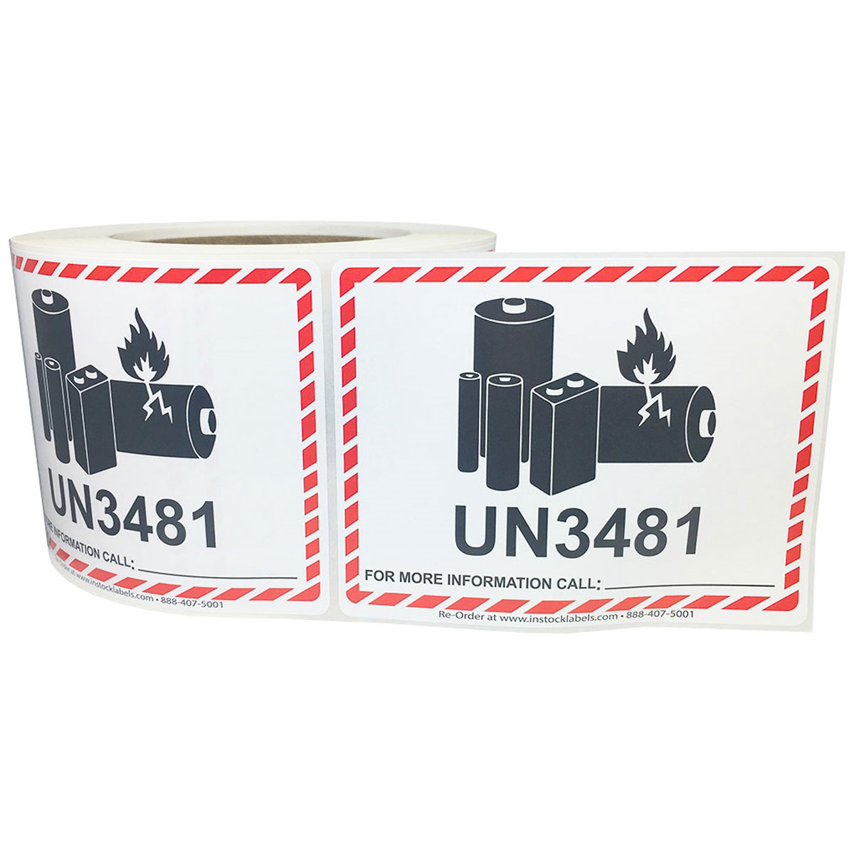 Caution Lithium Battery UN3481 Warning Labels Caution Lithium Battery UN3481 Warning Labels