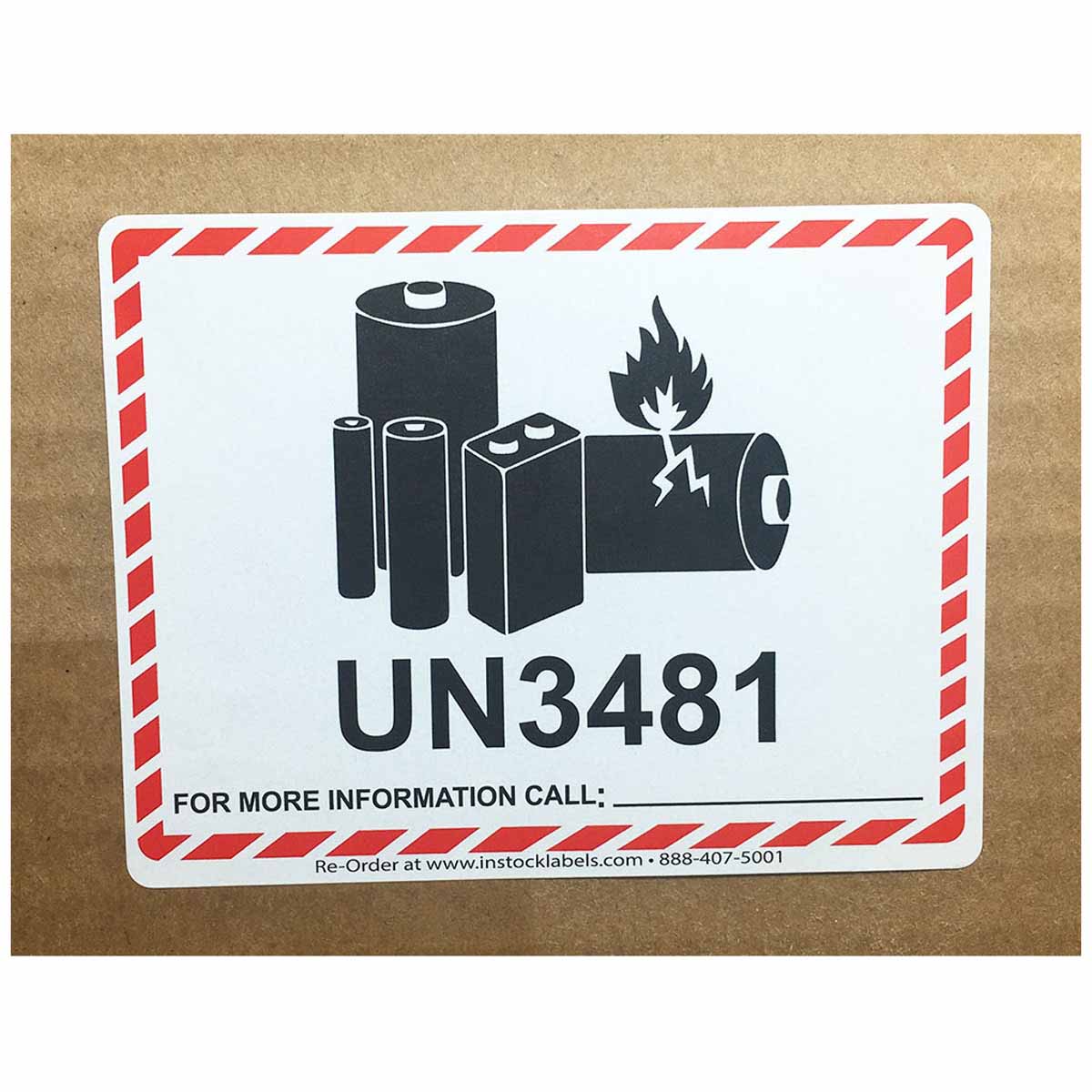 Caution Lithium Battery UN3481 Warning Labels Caution Lithium Battery UN3481 Warning Labels