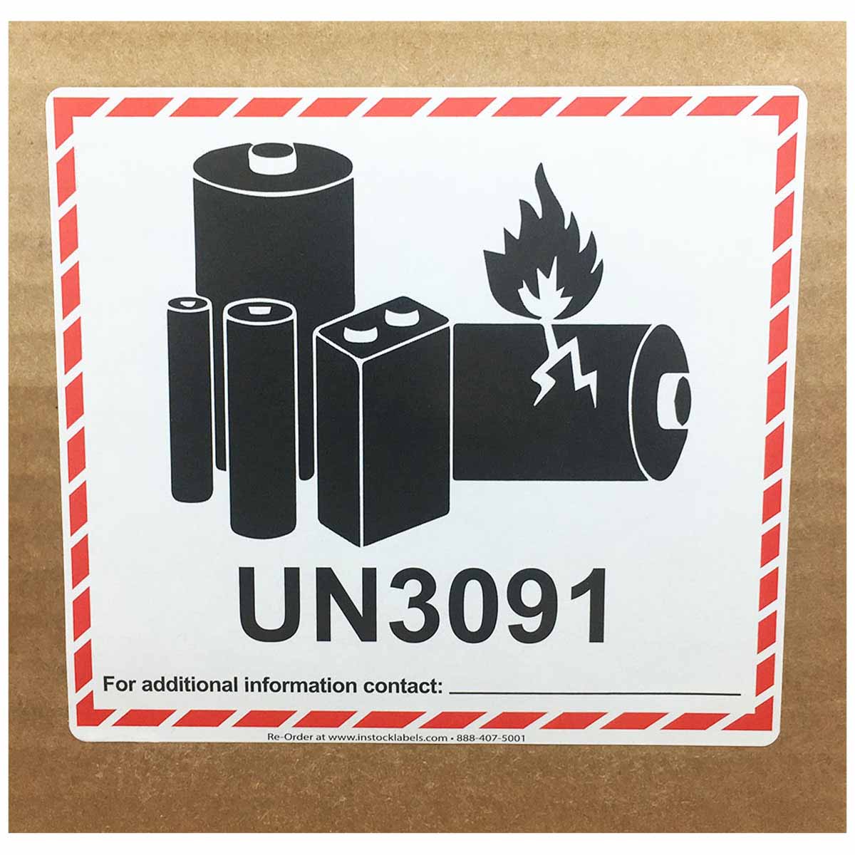 Lithium Ion Battery UN3091 D.O.T. Labels Lithium Ion Battery UN3091 D.O.T. Labels
