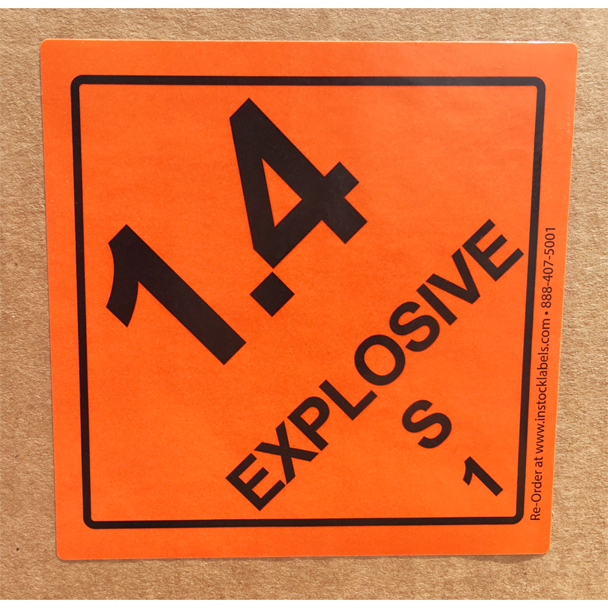 Explosive Class 1.4 S Hazmat DOT Labels Explosive Class 1.4 S Hazmat DOT Labels