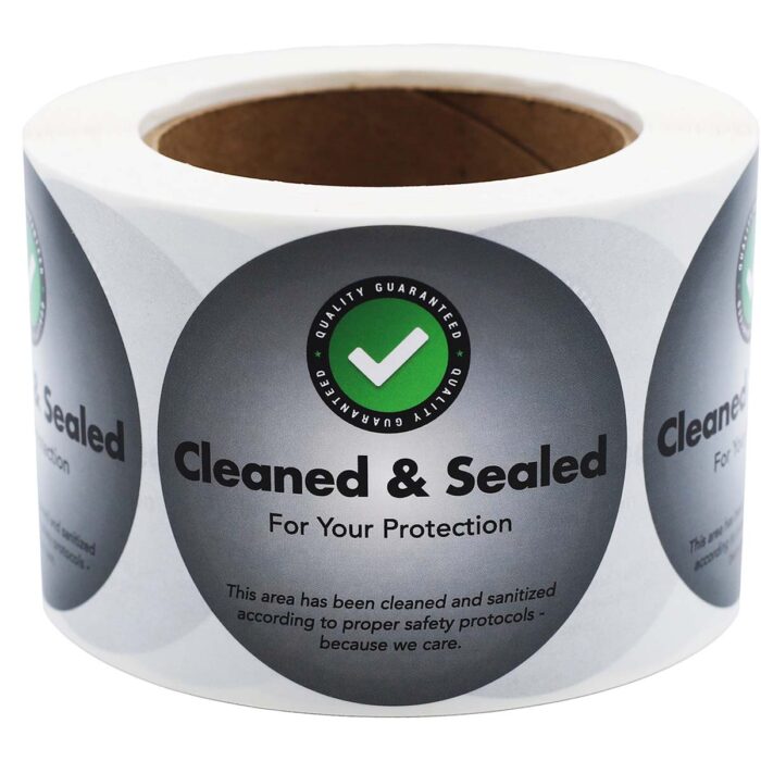 Black Cleaned and Sealed Labels | 3" Round Black Cleaned and Sealed Labels | 3" Round