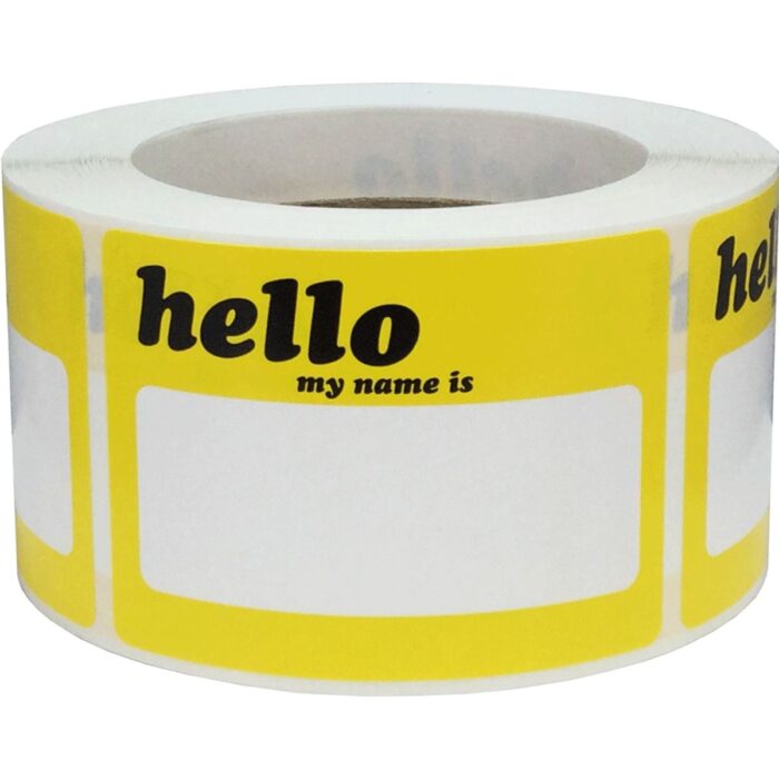 Yellow Visitor Stickers that say Hello My Name Is Yellow Visitor Stickers that say Hello My Name Is