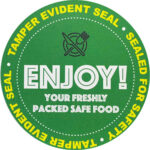 Yellow and Green Enjoy Your Freshly Packed Safe Food Tamper Evident Seals
