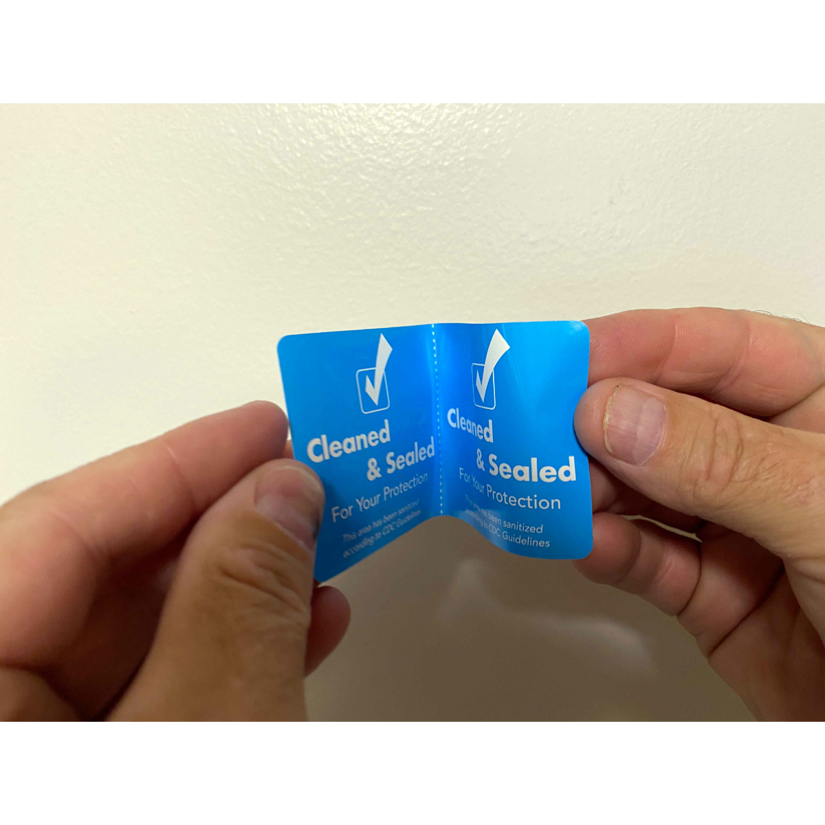 Cleaned and Sealed Blue Tamper Door Safety Seals | 2″ x 4″ Cleaned and Sealed Blue Tamper Door Safety Seals | 2″ x 4″