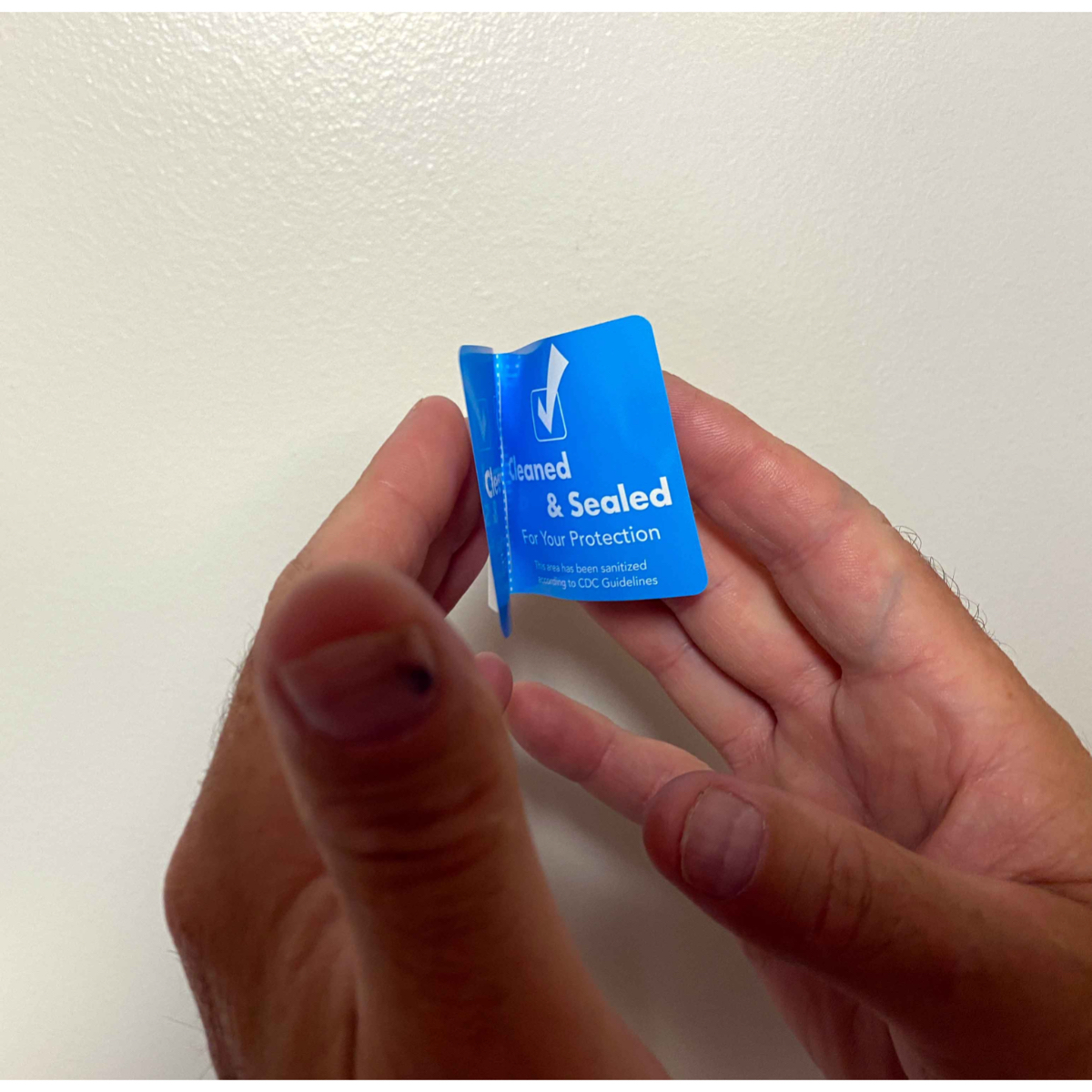 Cleaned and Sealed Blue Tamper Door Safety Seals | 2″ x 4″ Cleaned and Sealed Blue Tamper Door Safety Seals | 2″ x 4″