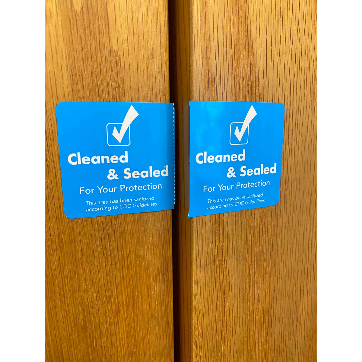 Cleaned and Sealed Blue Tamper Door Safety Seals | 2″ x 4″ Cleaned and Sealed Blue Tamper Door Safety Seals | 2″ x 4″