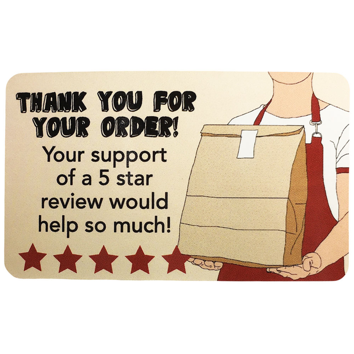 Five Star Review Labels for Food Delivery Five Star Review Labels for Food Delivery