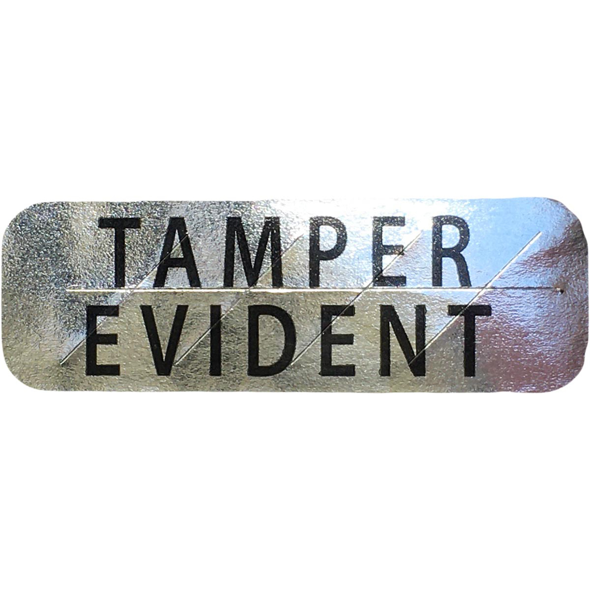 Silver Metallic Plastic Tamper Evident Labels 0.5 x 1.5" Silver Metallic Plastic Tamper Evident Labels 0.5 x 1.5"