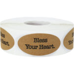 Natural Kraft Bless Your Heart Stickers Natural Kraft Bless Your Heart Stickers