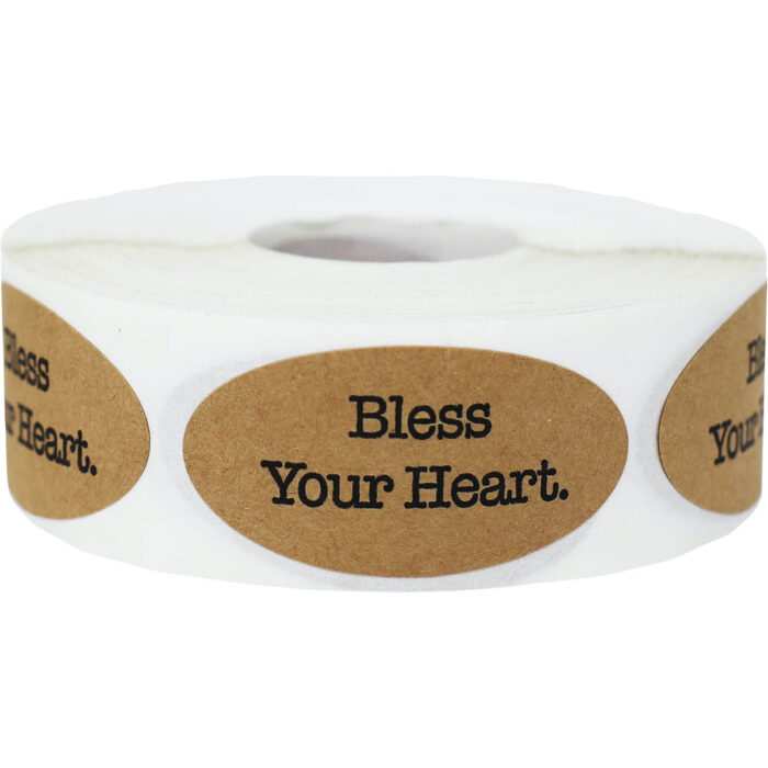 Natural Kraft Bless Your Heart Stickers Natural Kraft Bless Your Heart Stickers