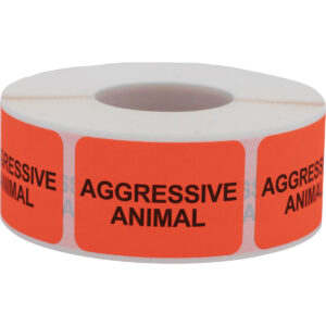 Aggressive Animal Veterinarian Labels | 1" x 1.5" Aggressive Animal Veterinarian Labels | 1" x 1.5"
