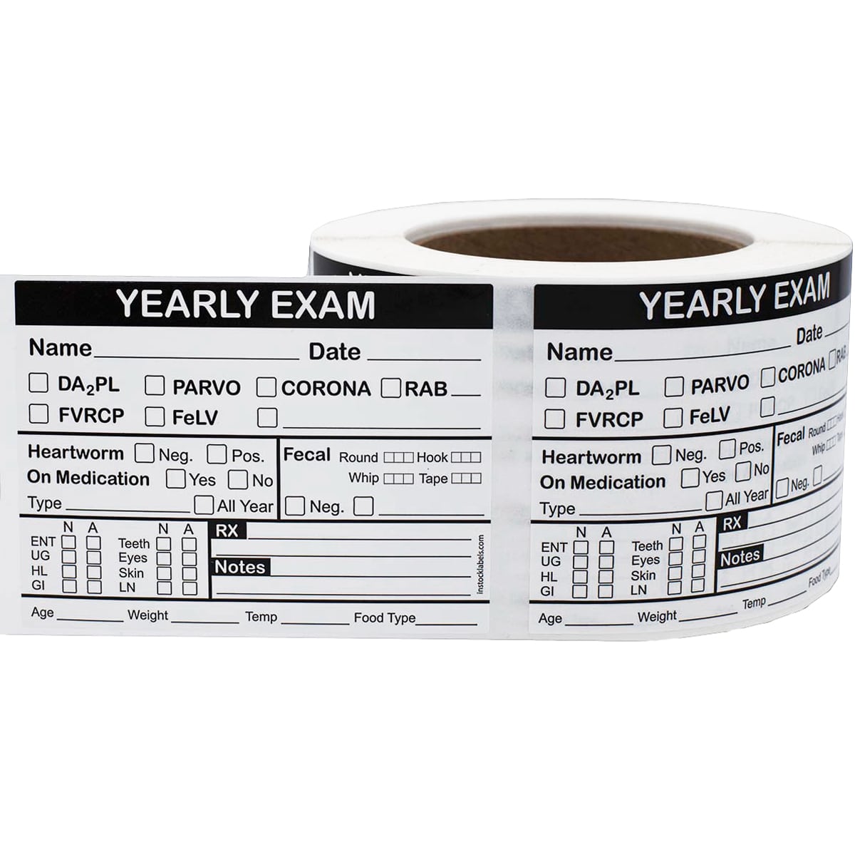 Pet Veterinarian Yearly Exam Labels | 3" x 4" Pet Veterinarian Yearly Exam Labels | 3" x 4"
