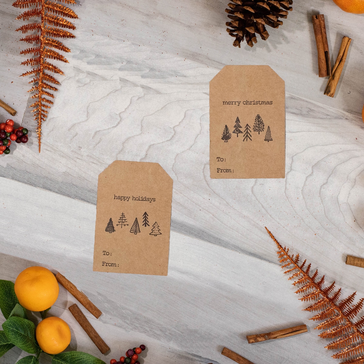 Boho Christmas Tree Kraft Gift Tag Stickers 25 Qty Boho Christmas Tree Kraft Gift Tag Stickers 25 Qty