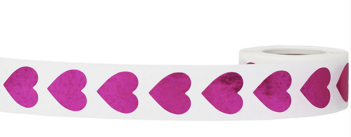 pink heart stickers