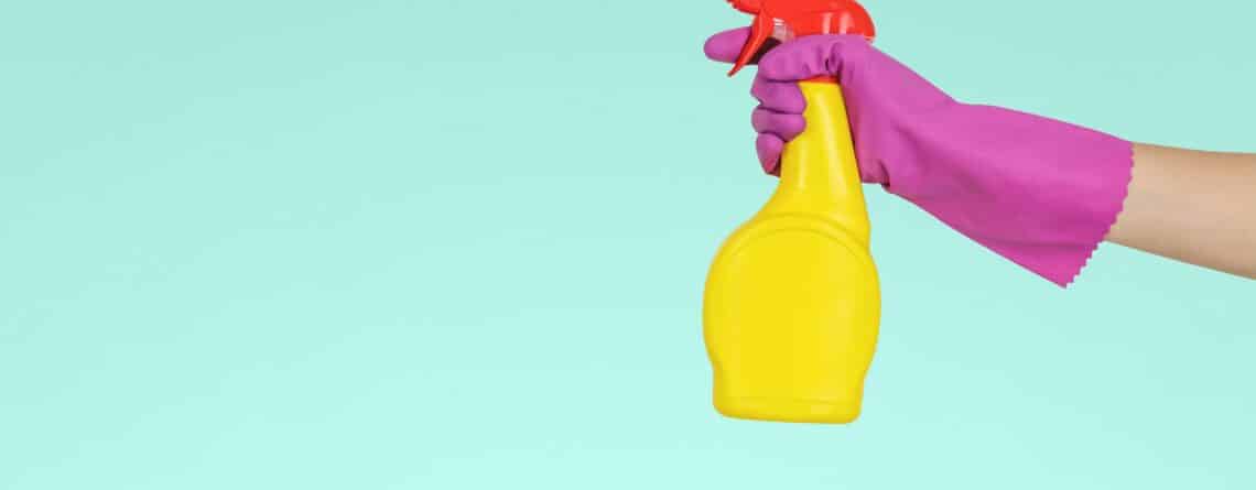 Spray Bottle and Pink Glove