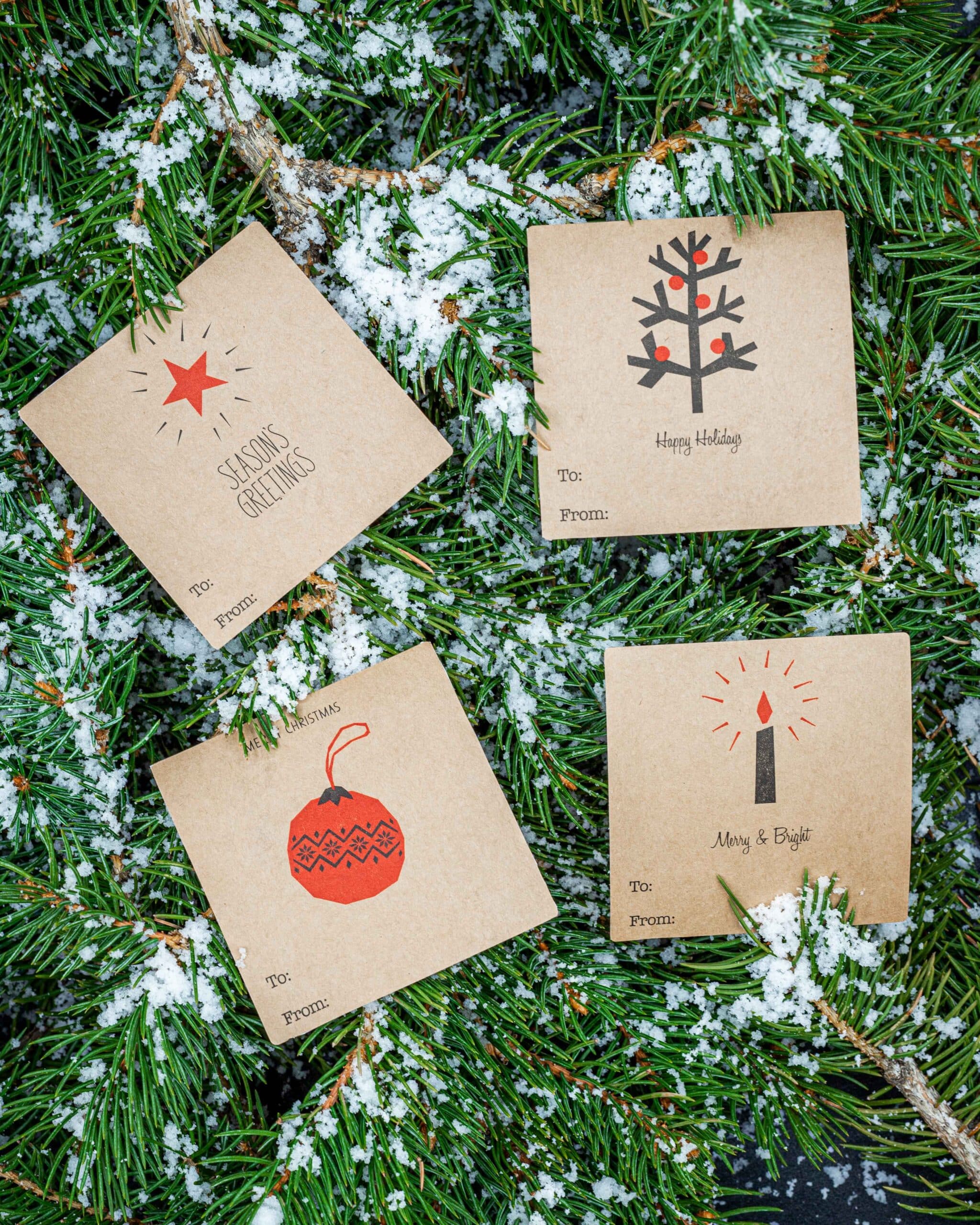 13909 Square Boho Holiday Labels