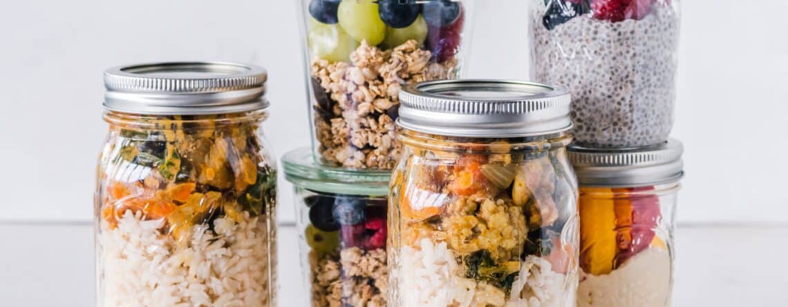 Organized food jars